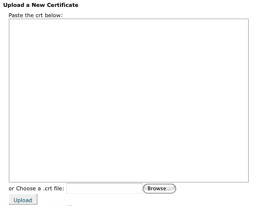 Upload a new certificate